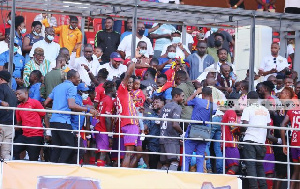 Accra Hearts of Oak fans and players after league victory