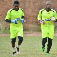 Felix Annan (left) training with Isaac Amoako