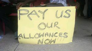 The youth have been protesting lack of payment of their allowances