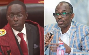 Clerk of Parliament Cyril Nsiah and NDC scribe Asiedu Nketia