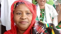 Aisha Maina for di rally on Tuesday moments before di stampede wey kill her