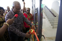 President John Dramani Mahama commissioning a project