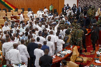 There was chaos in Ghana's Parliament during the election of a Speaker