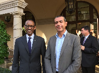 Rwanda President H.E Paul Kagame felicitating with the Founder of  Channel VAS Group, Bassim Haidar