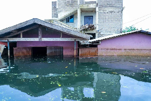 Buildings submerged