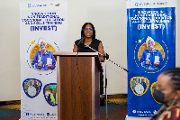 A representative of WUSC speaking at the project launch