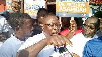 Fred Kyei Asamoah spoke to delegates after submitting his forms