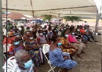 Some of the beneficiaries waiting for their turn to be screened