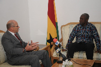 Gerhard Brugger, Switzerland Ambassador with Vice President Amissah Arthur