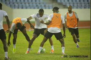 Black Stars during a training session