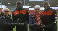 Ghanaian striker Joe Dodoo with his awards