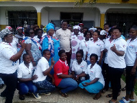 The defectors (in NPP shirts with Rex Asanga, NPP's parliamentary candidate for Bolga Central