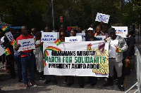 A section of the Ghanaians parading the streets