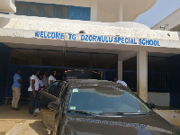 Herty Corgie's team arrive at the Dzorwulu Special School