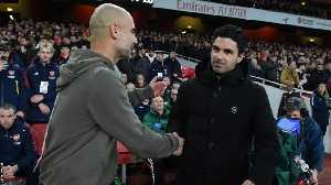 Mikel Arteta (r) was fellow Spaniard Pep Guardiola's assistant manager at Manchester City