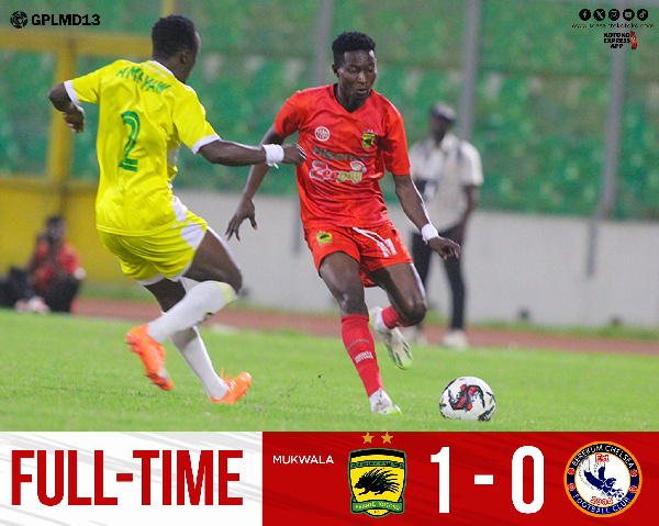 Asante Kotoko are now 7th on the Ghana Premier League table with 19 points