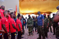 Colonel Mamady Doumbouya met the Guinea national team ahead of the 2021 AFCON