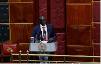 Kenya's Deputy President Rigathi Gachagua address legislators ahead of the lawmakers' vote