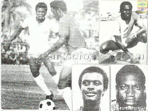 Mohammed Polo in action(L), Peter Lamptey (Top), Anas Seidu (Down R), Adolf Armah(Down L)