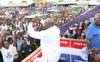 Nana Akufo-Addo addressing the crowd at the rally