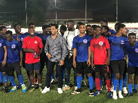 Vijay Badri with the players after training