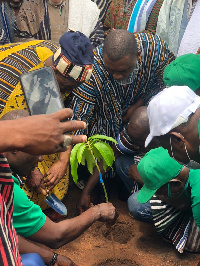 Ya-Na Abubakar Mahama II planting a tree