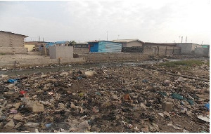 File photo: A filthy community in Ghana's capital, Accra