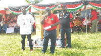 Chief of Staff, Julius Debrah  addressing Volta residents