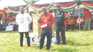 Chief of Staff, Julius Debrah  addressing Volta residents