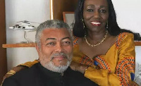 Nana Konadu Agyeman-Rawlings with her husband