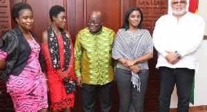 President Akufo-Addo with Former President Jerry John Rawlings and his staff at the Flagstaff House