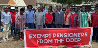 Pensioners protest against debt exchange programme at the Ministry of Finance