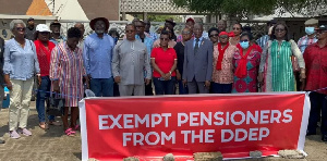 Pensioners protest against debt exchange programme at the Ministry of Finance