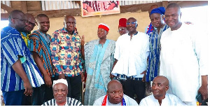 Vice President of Ghana, Dr Mahamudu Bawumia with Pe Awiah Awumpaga II and others