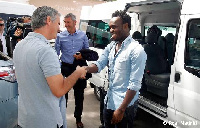 Michael Essien was  welcomed by Jose Mourinho when they reunited at Madrid