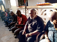 Family members and sympathisers of the late Ekow Quansah Hayford grieving