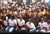 La Dade Kotopon NSS leadership in a group photo with some of the students