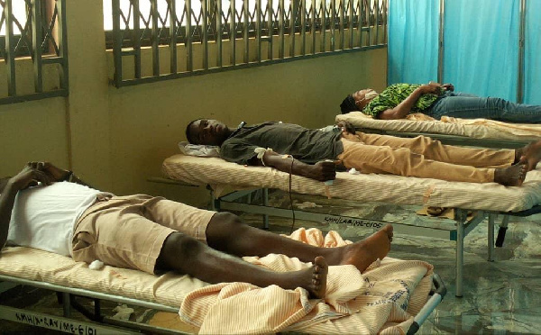 A photo of some persons who donated blood