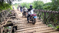 The dilapidated bridge is a major cause of concern for parents