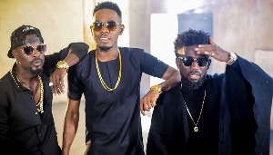 Bisa Kdei and Patoranking during the shoot