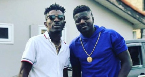 Shatta Wale [L] with Pope Skinny [R]