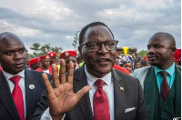 Lazarus Chakwera (left) and Saulos Chilima (centre) are challenging the victory of President Peter M