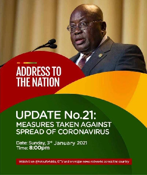 Fellow Ghanaians, President Akufo Addo To Address The Nation Tonight.jpeg