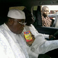 Nana Addo Dankwa Akufo-Addo, NPP Flag bearer drinking Kalyppo