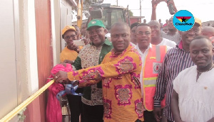 File photo; The Accra Mayor (centre) cutting the sod to launch the project