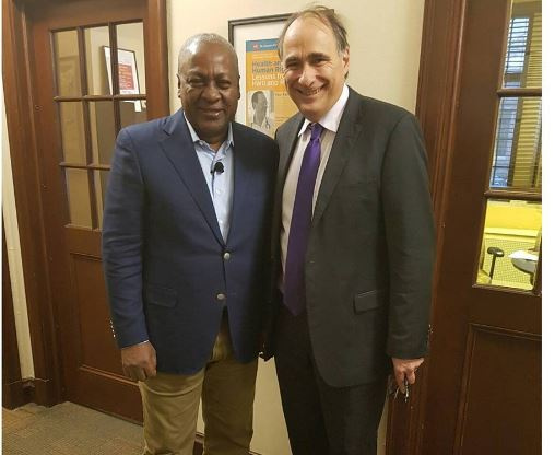 Former President John Mahama with David Axelrod