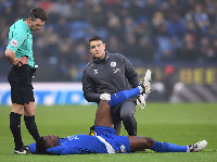 Amartey was carried from the pitch on a stretcher after twisting his left ankle