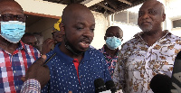 Abronye speaks after his release on bail as Adorye looks on