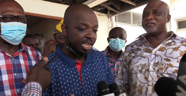 Abronye speaks after his release on bail as Adorye looks on