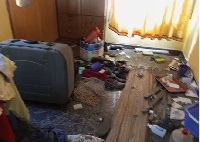 The ransacked house of  Saviour Church of Ghana's leader